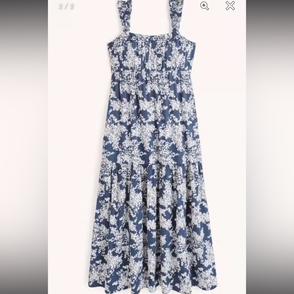 Abercrombie & Fitch Dresses & Skirts - NWT Abercrombie & Fitch Navy Blue and White Low Back Tiered Maxi Dress